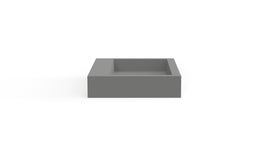 Badeloft WT-06-M matte gray wall-mounted sink, front product view on white background