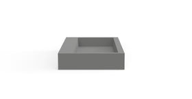 Badeloft WT-06-L matte gray wall-mounted sink, front product view on white background