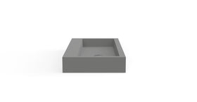 Badeloft WT-06-XL matte gray wall-mounted sink, side product view on white background