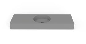 Badeloft WT-02-C matte gray wall-mounted sink, front product view on white background