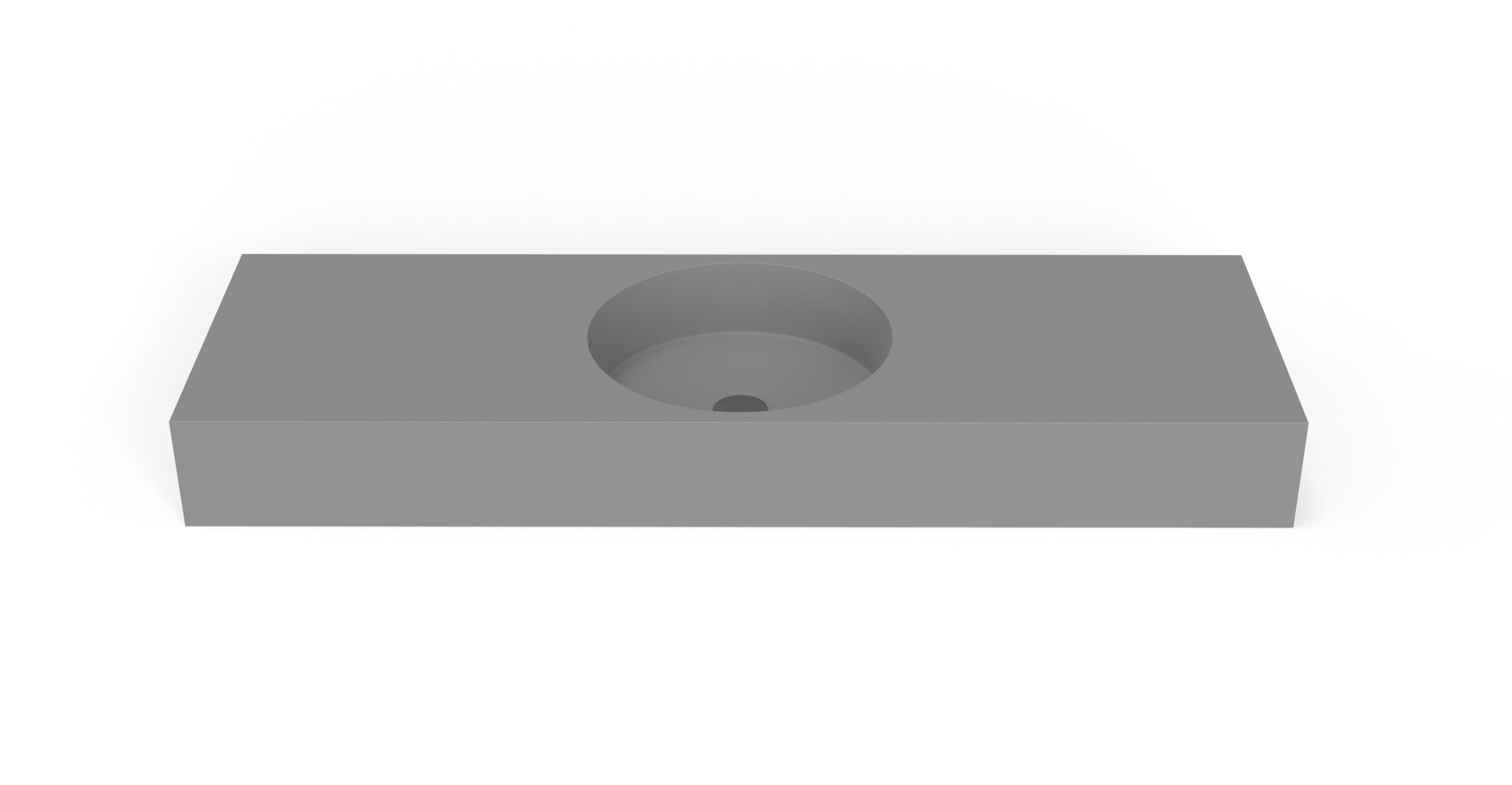 Badeloft WT-02-C matte gray wall-mounted sink, front product view on white background