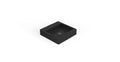 Badeloft WT-06-S glossy black wall-mounted sink, angled product view on white background