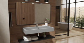 Badeloft WT-06-XL glossy gray wall-mounted sink, wall-mounted bathroom view 2