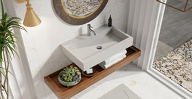 Badeloft WT-06-L glossy gray wall-mounted sink, bathroom lifestyle view 6