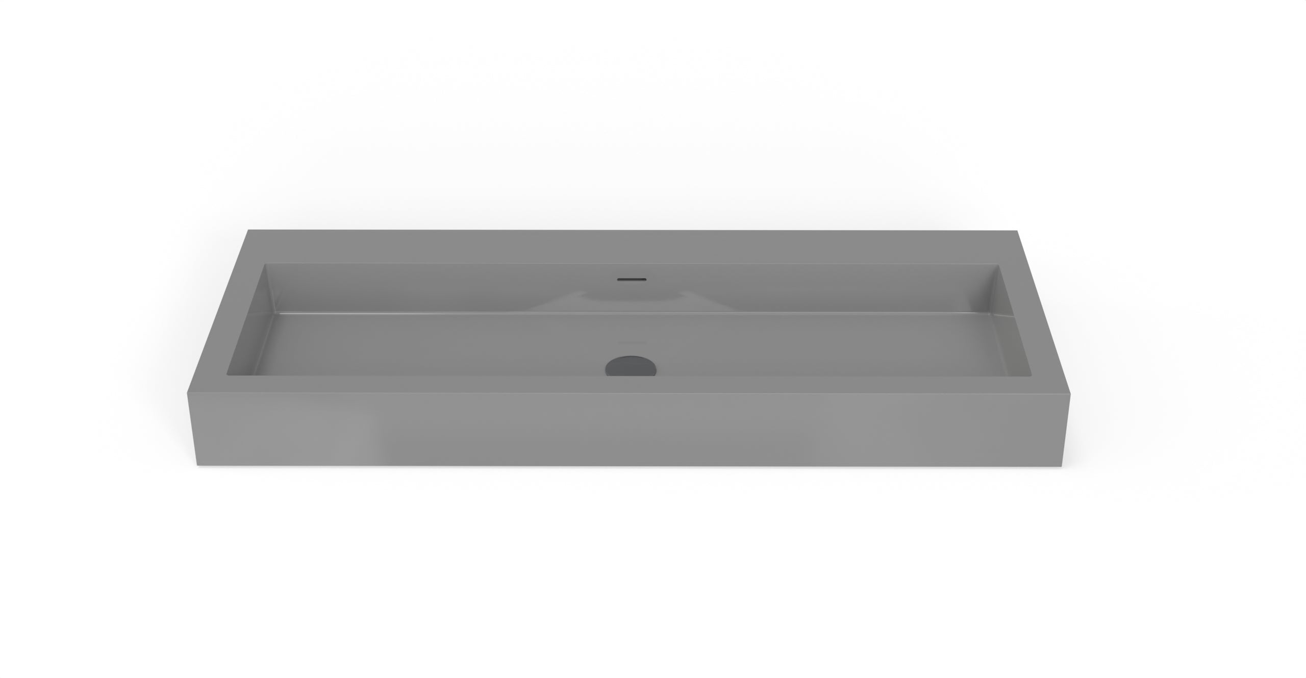 Badeloft WT-06-XXL glossy gray wall-mounted sink, front product view on white background