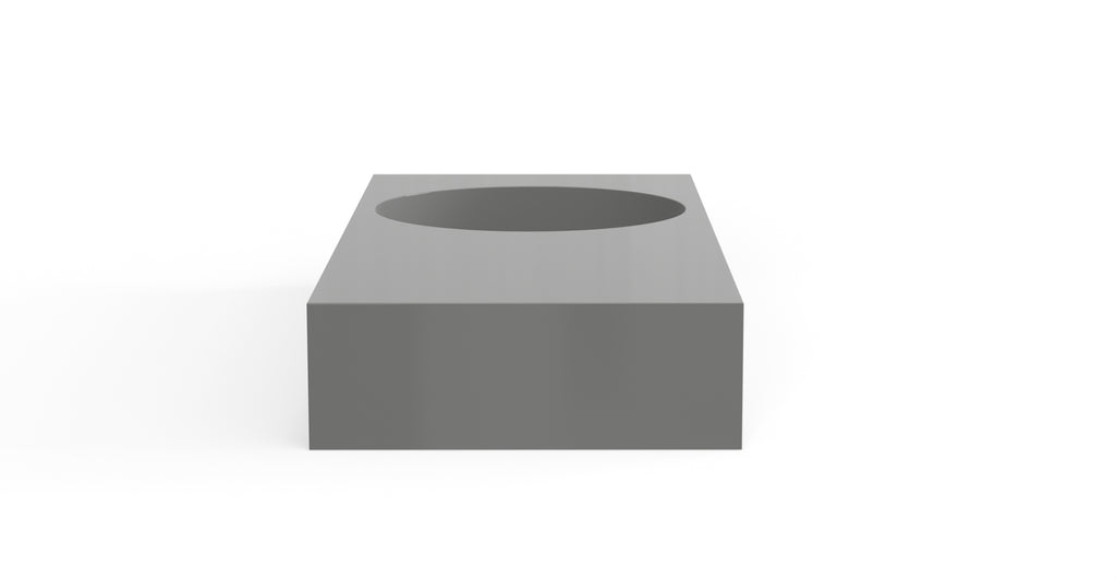 Badeloft WT-02-B glossy gray wall-mounted sink, side product view on white background