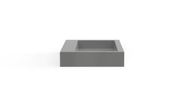 Badeloft WT-06-M glossy gray wall-mounted sink, front product view on white background