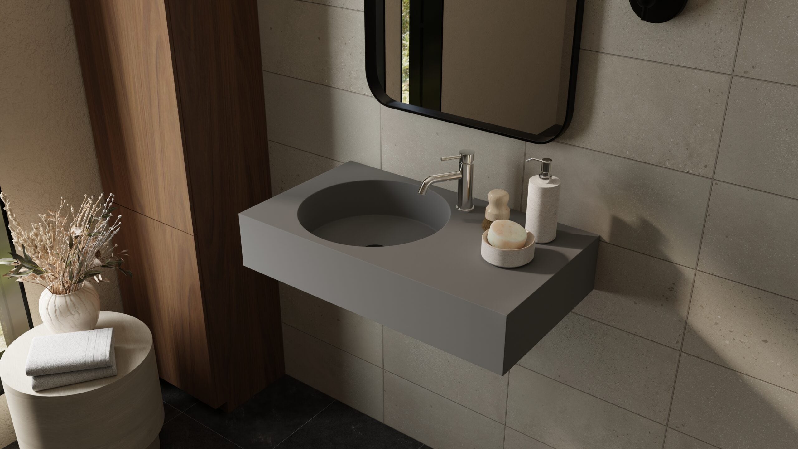 Badeloft source | wall-mounted-sink-wt-02-d-gry | 16 | badeloft-wt-02-e-wall-mounted-basin-grey-matte-lifestyle-scaled.jpg