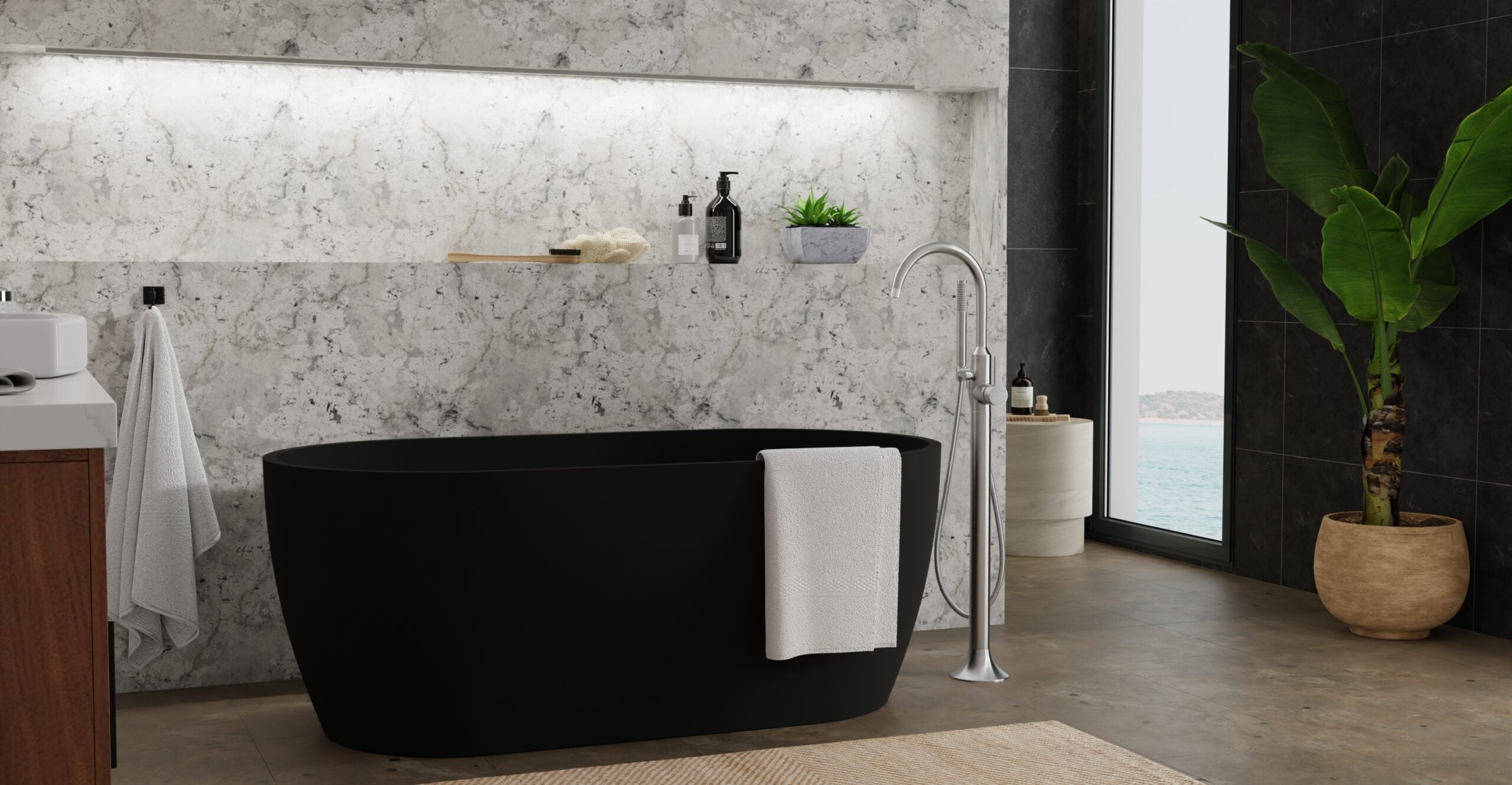 Small Black Freestanding Tub - Model BW-02-S-BLK – Badeloft