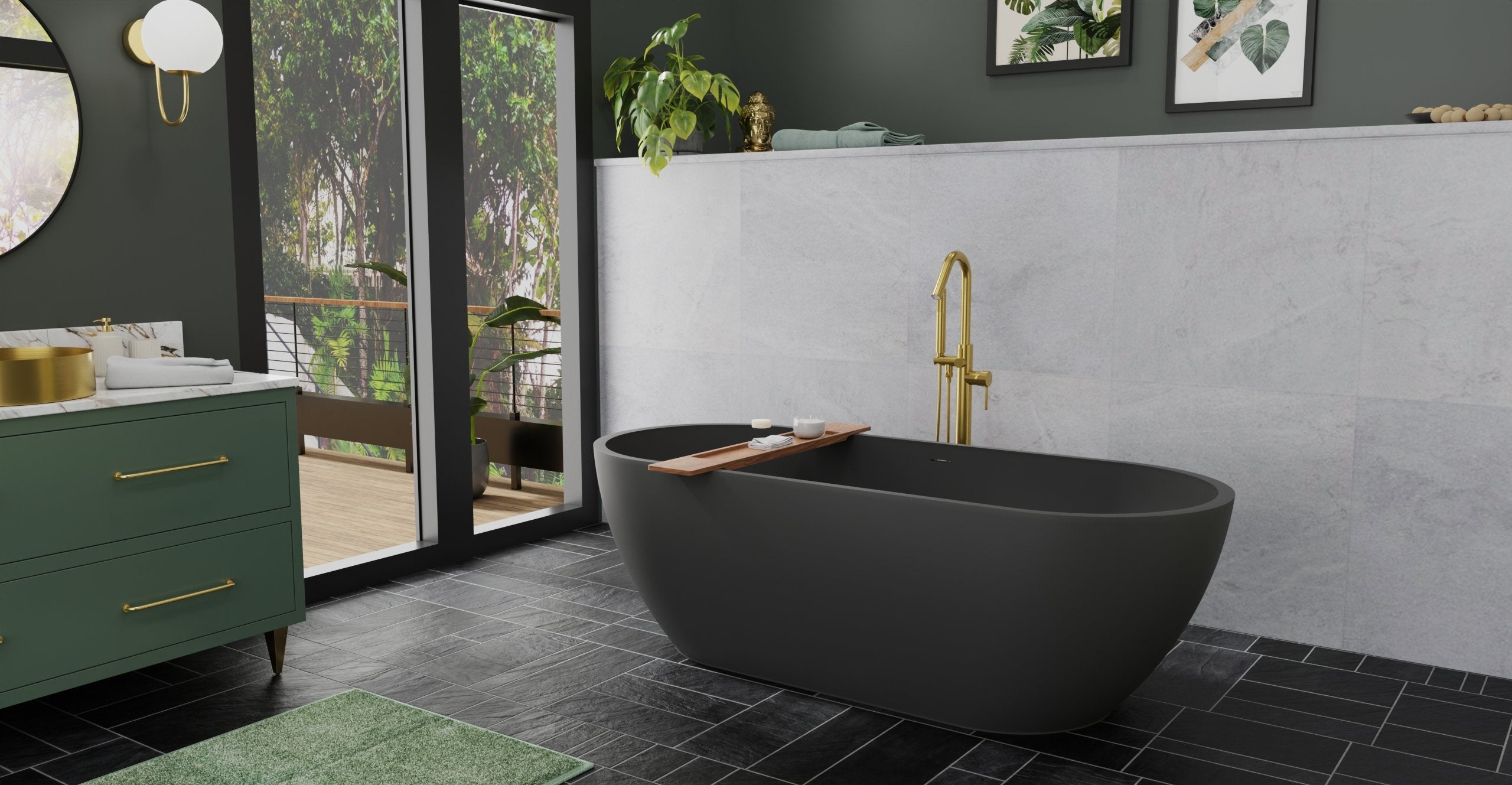 Freestanding Bathtub BW-02-XL-BLK