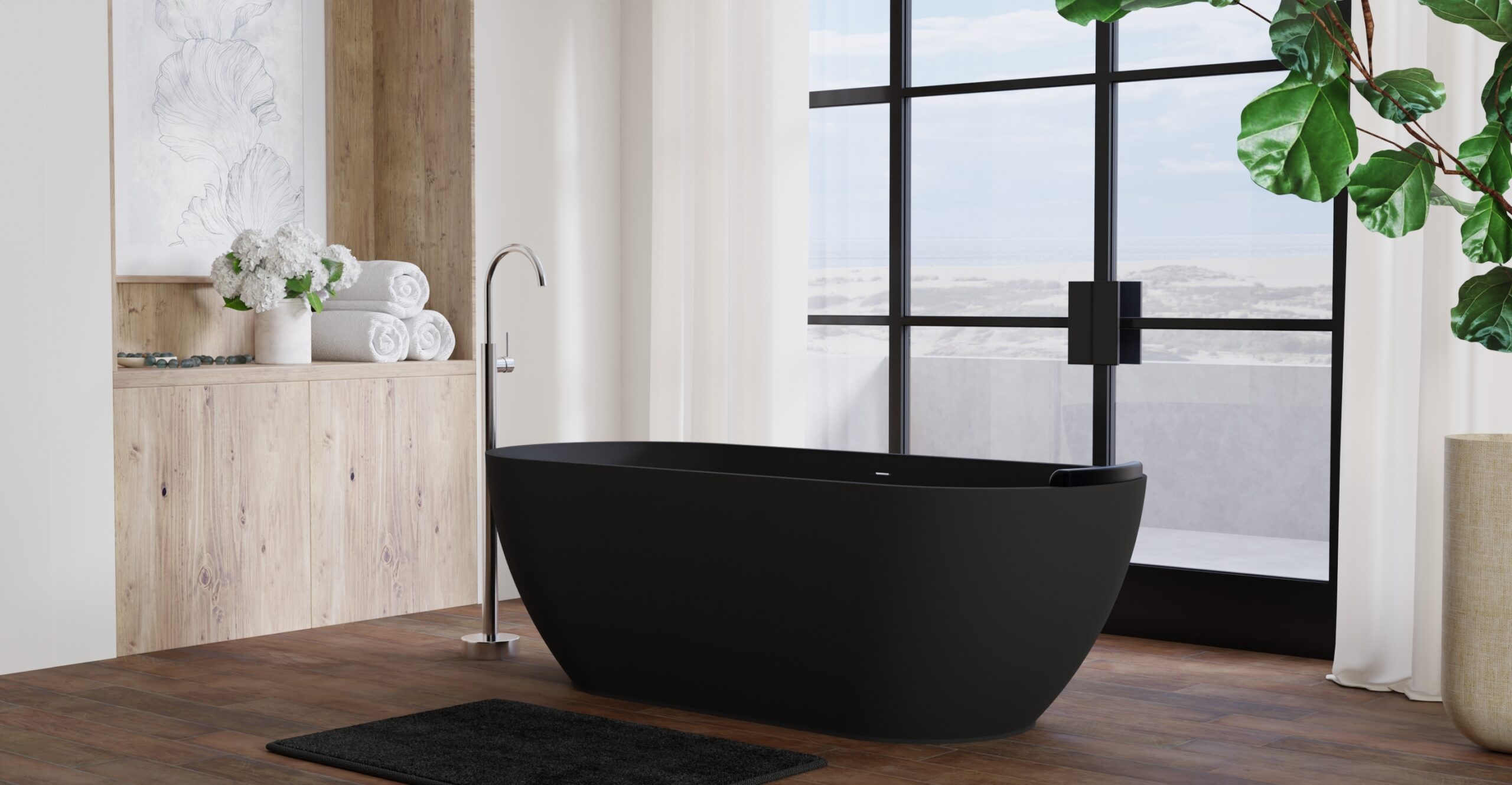 Freestanding Bathtub BW-02-XL-BLK