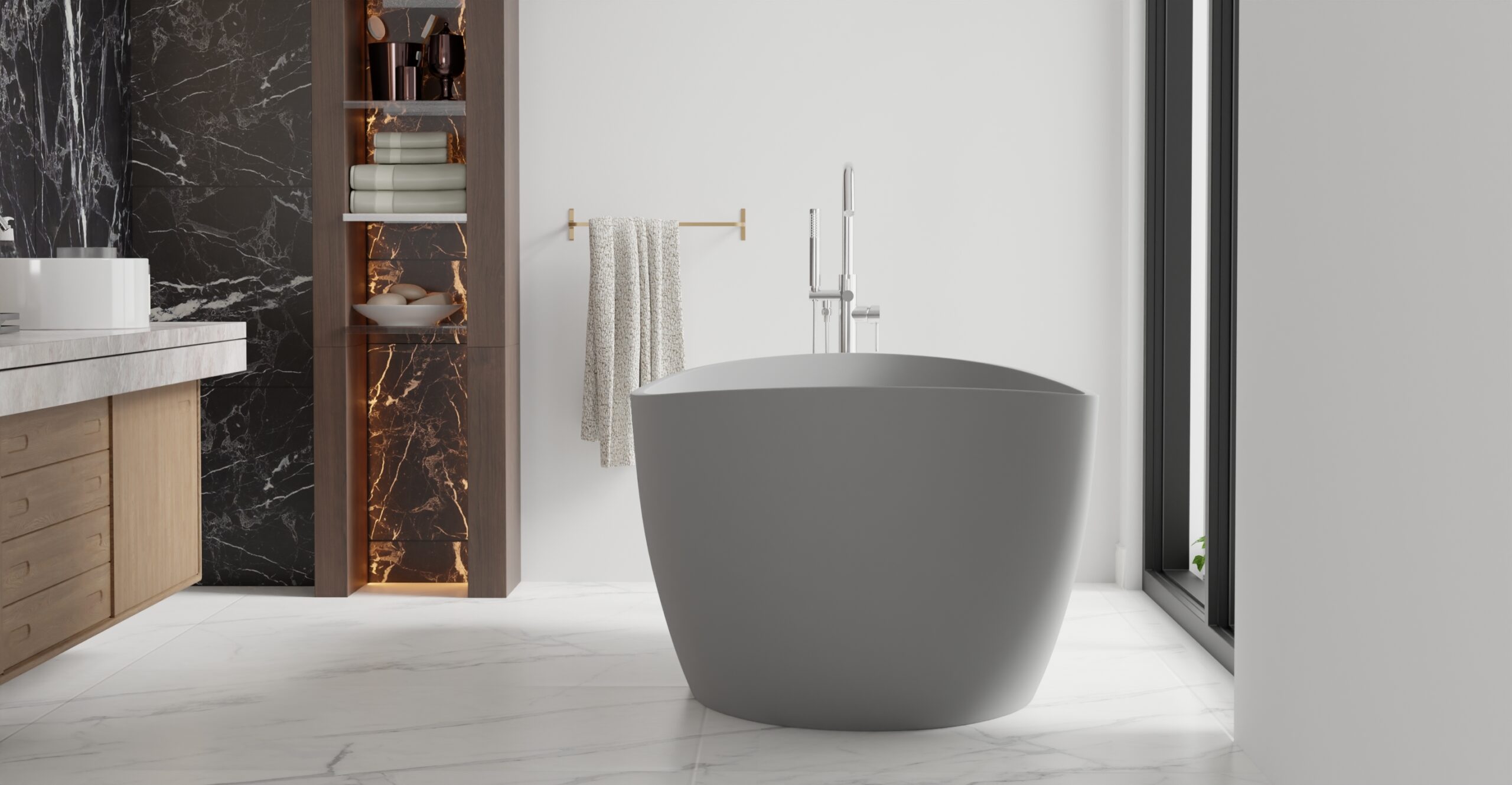 Freestanding Bathtub BW-03-XL-GRY