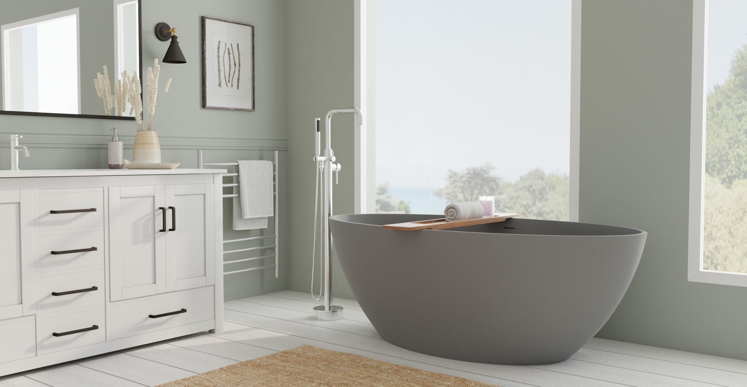 Freestanding Bathtub BW-05-L-GRY