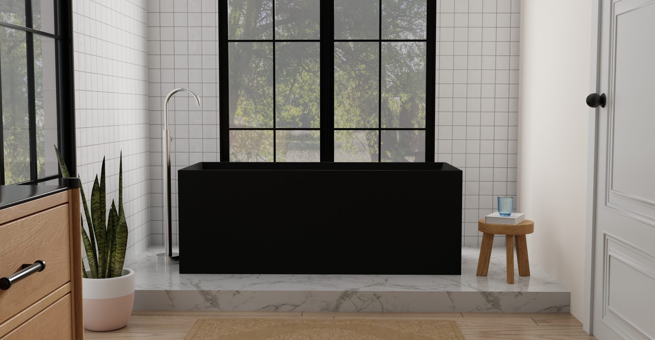 Freestanding Bathtub BW-06-L-BLK