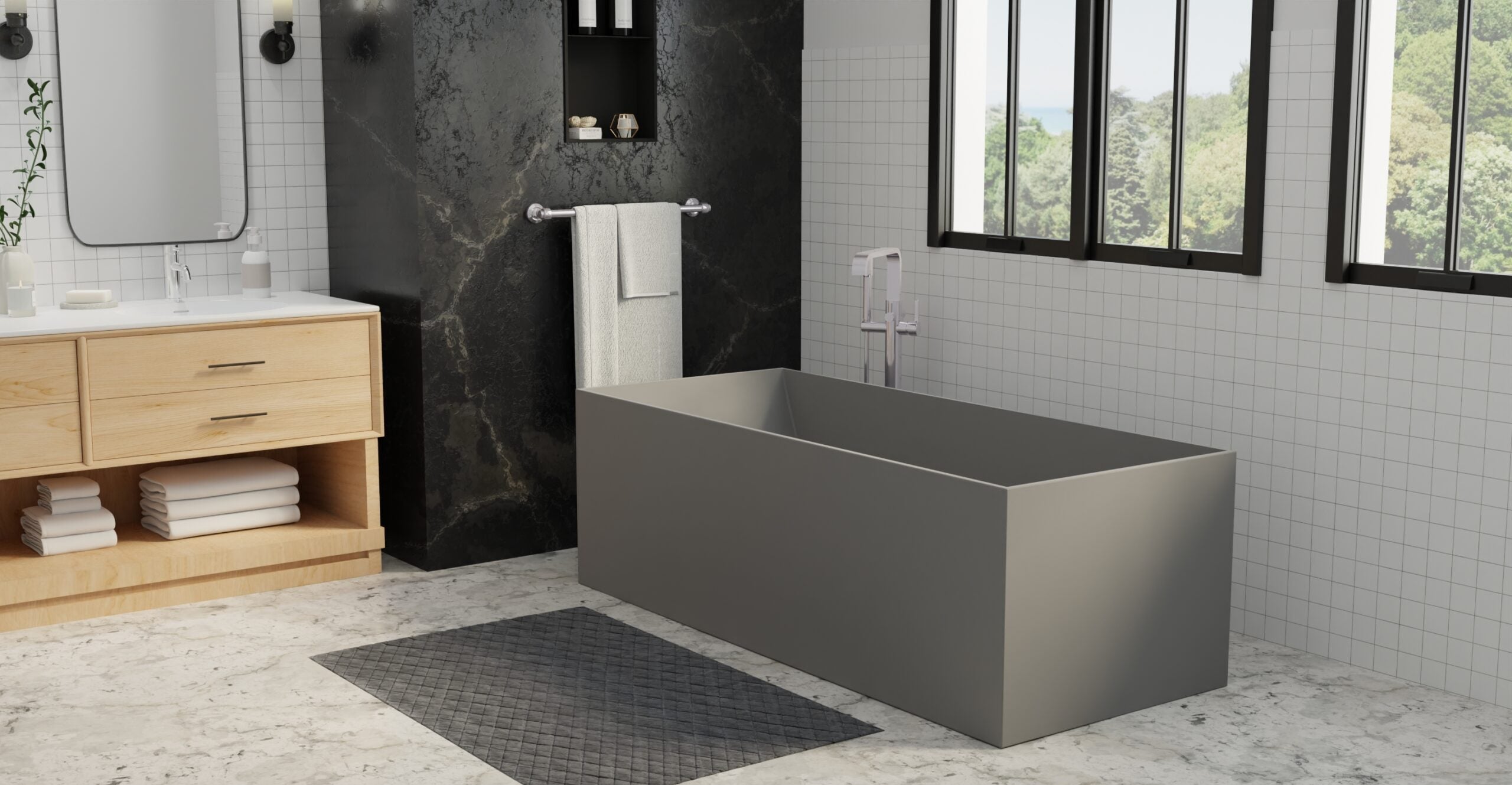 Freestanding Bathtub BW-06-XL-GRY