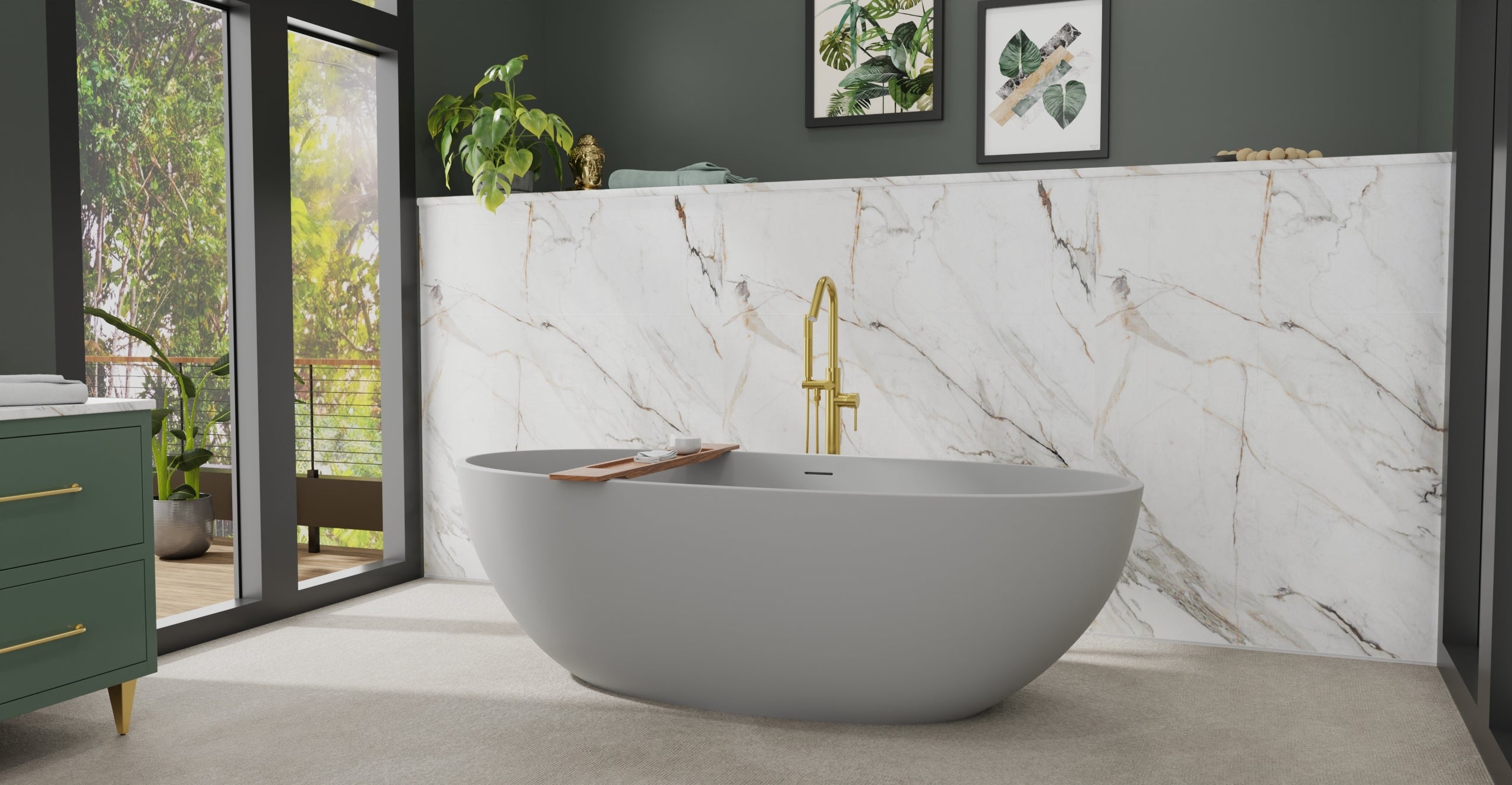 Freestanding Bathtub BW-10-XL-GRY