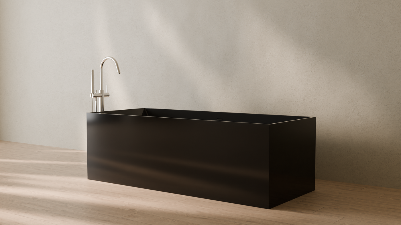 Badeloft render 2026 | BW-07 | Black | Bathtub_Glossy_Black__Camera_Angle_3.png — in the bathroom