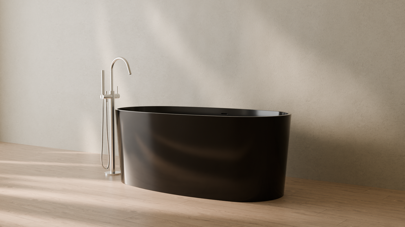 Badeloft render 2026 | BW-08 | Black | Bathtub_Glossy_Black__Camera_Angle_3.png — in the bathroom