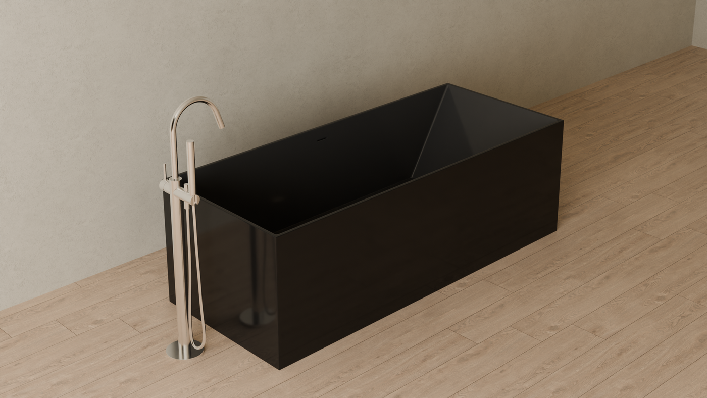 Badeloft render 2026 | BW-07 | Black | Bathtub_Glossy_Black__Camera_Angle_4.png — in the bathroom