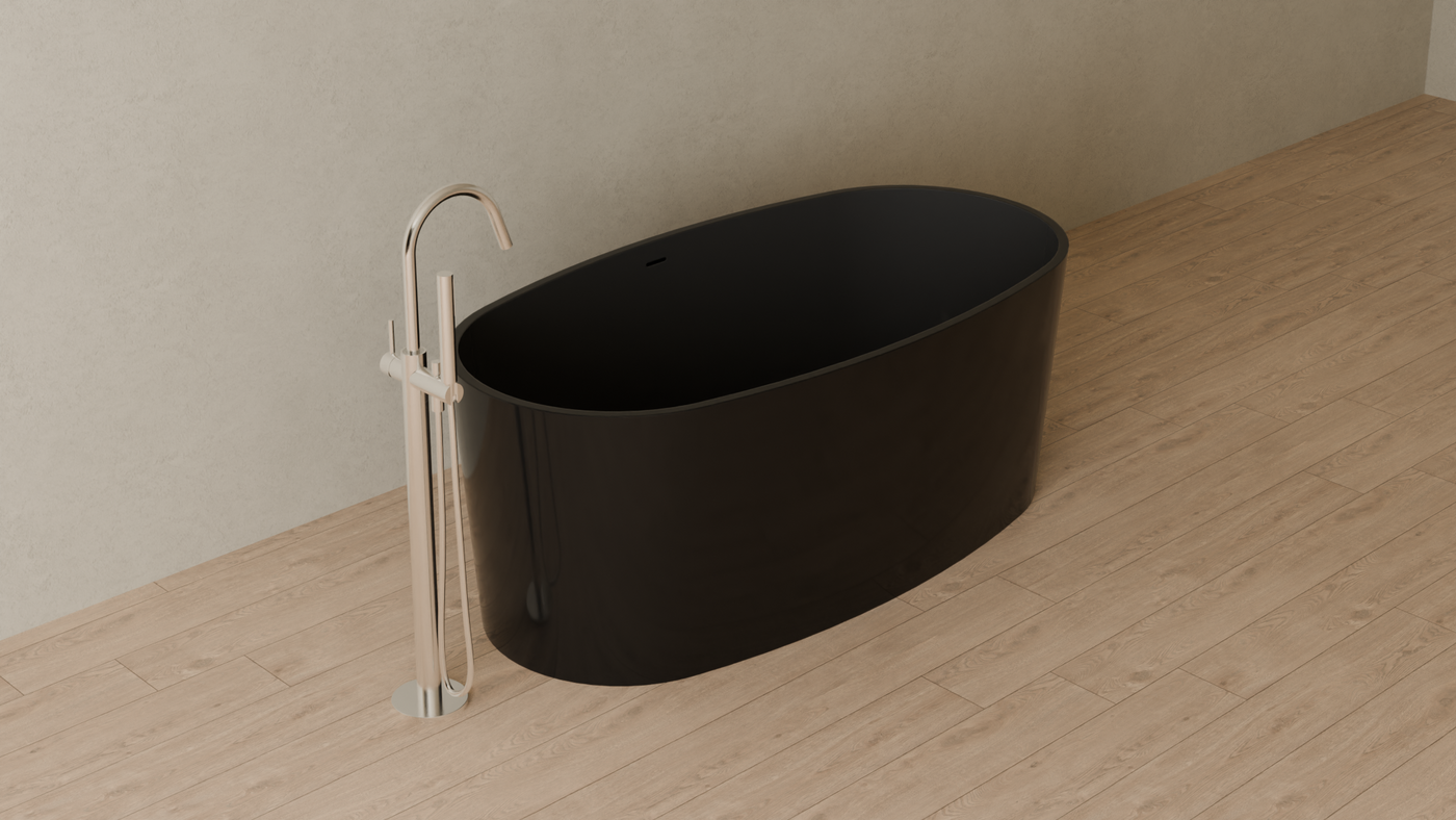 Badeloft render 2026 | BW-08 | Black | Bathtub_Glossy_Black__Camera_Angle_4.png — in the bathroom