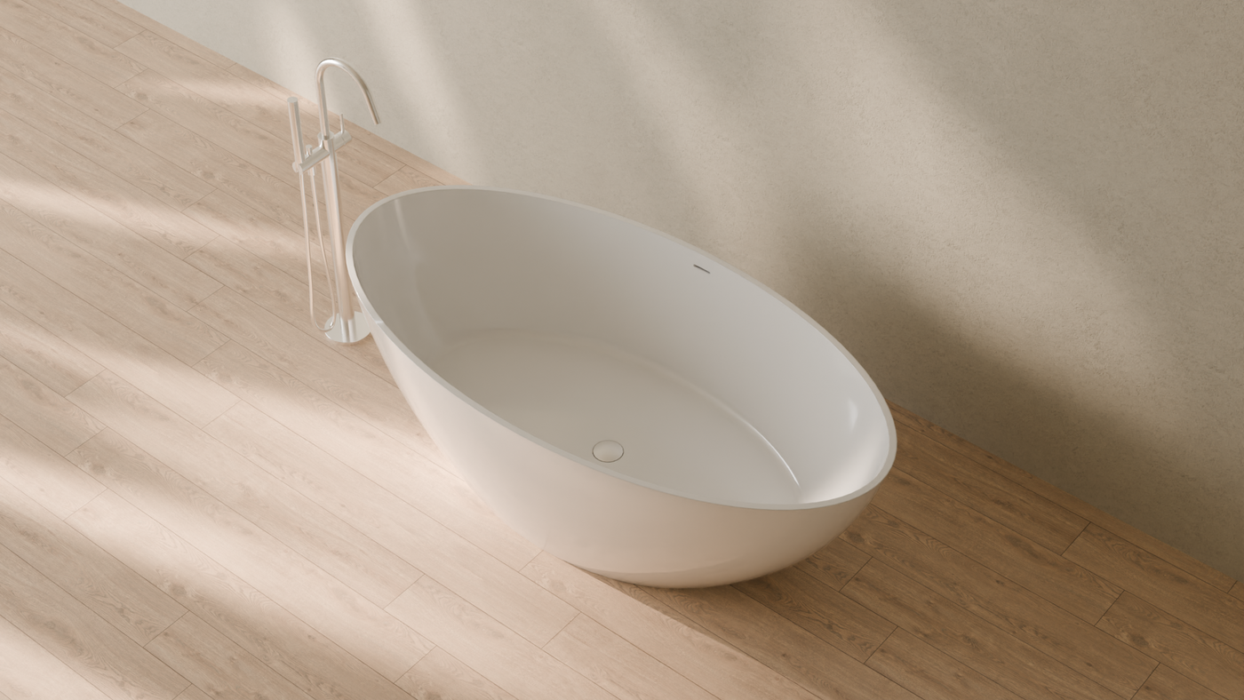 Badeloft render 2026 | BW-05-XL | White | Bathtub_Glossy_White__Camera_Angle_2.png — in the bathroom