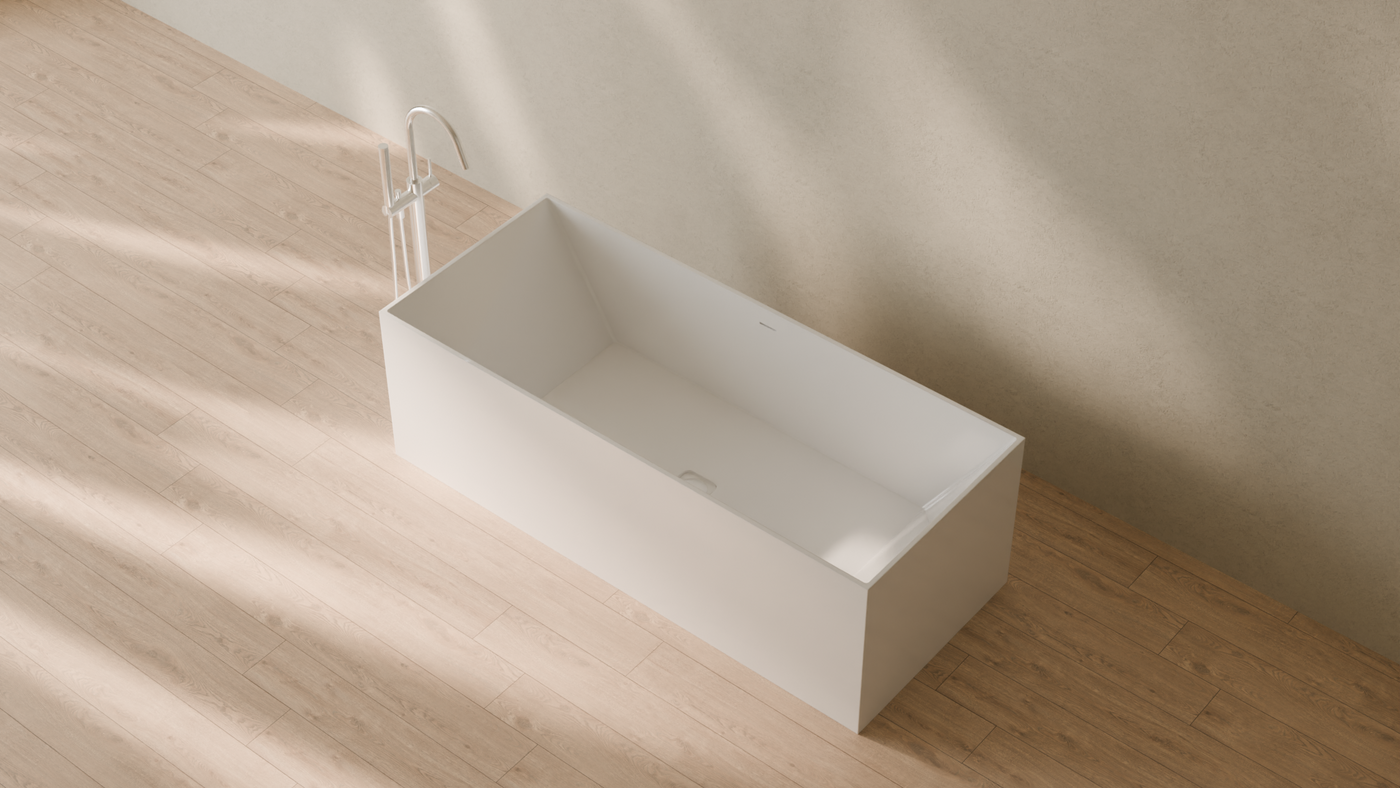 Badeloft render 2026 | BW-07 | White | Bathtub_Glossy_White__Camera_Angle_2.png — in the bathroom