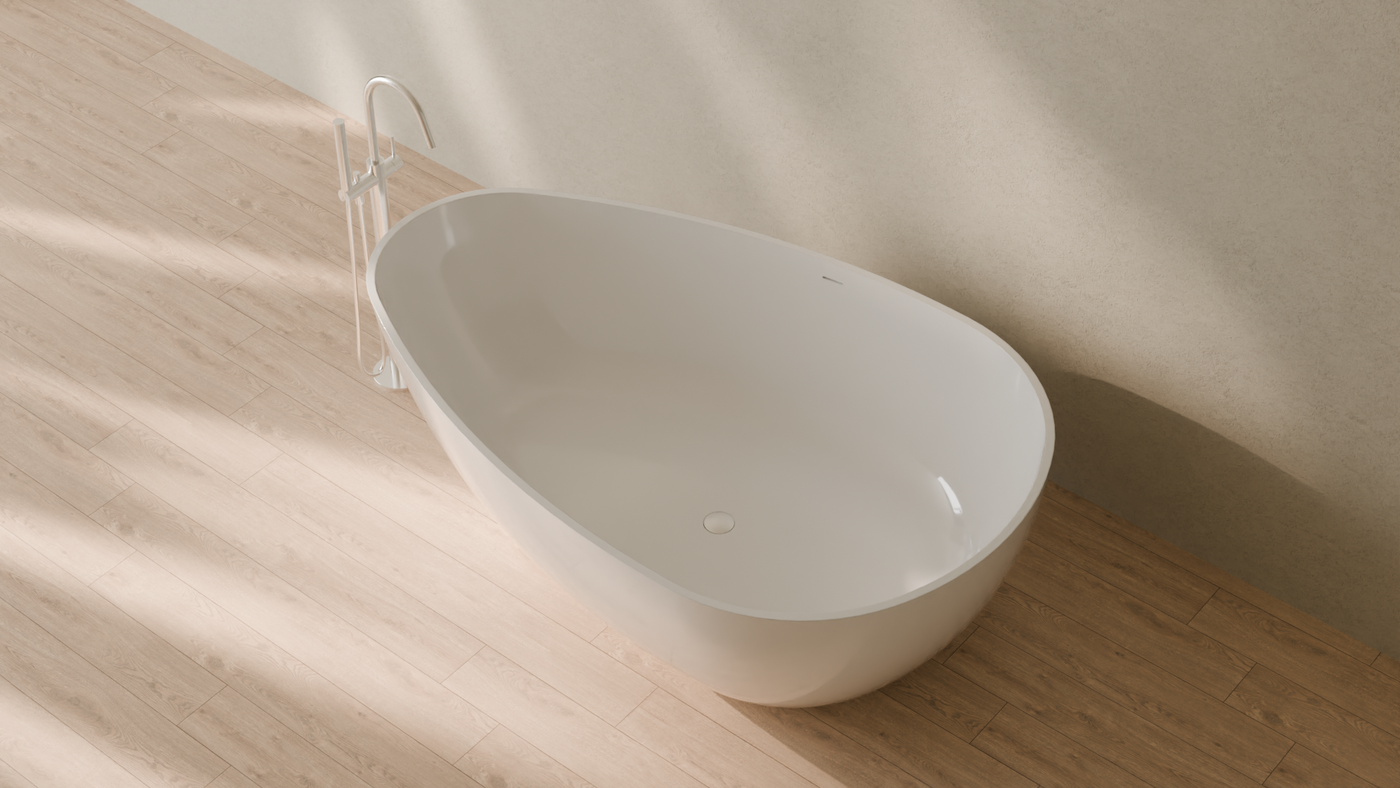 Badeloft render 2026 | BW-01-XXL | White | Bathtub_Glossy_White__Camera_Angle_2.png — in the bathroom