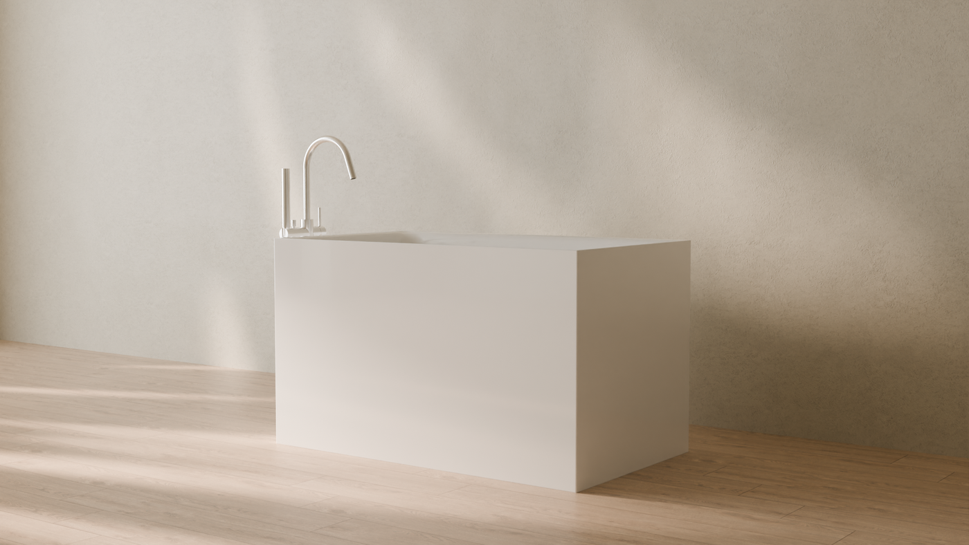 Badeloft render 2026 | BW-06-S | White | Bathtub_Glossy_White__Camera_Angle_3.png — in the bathroom