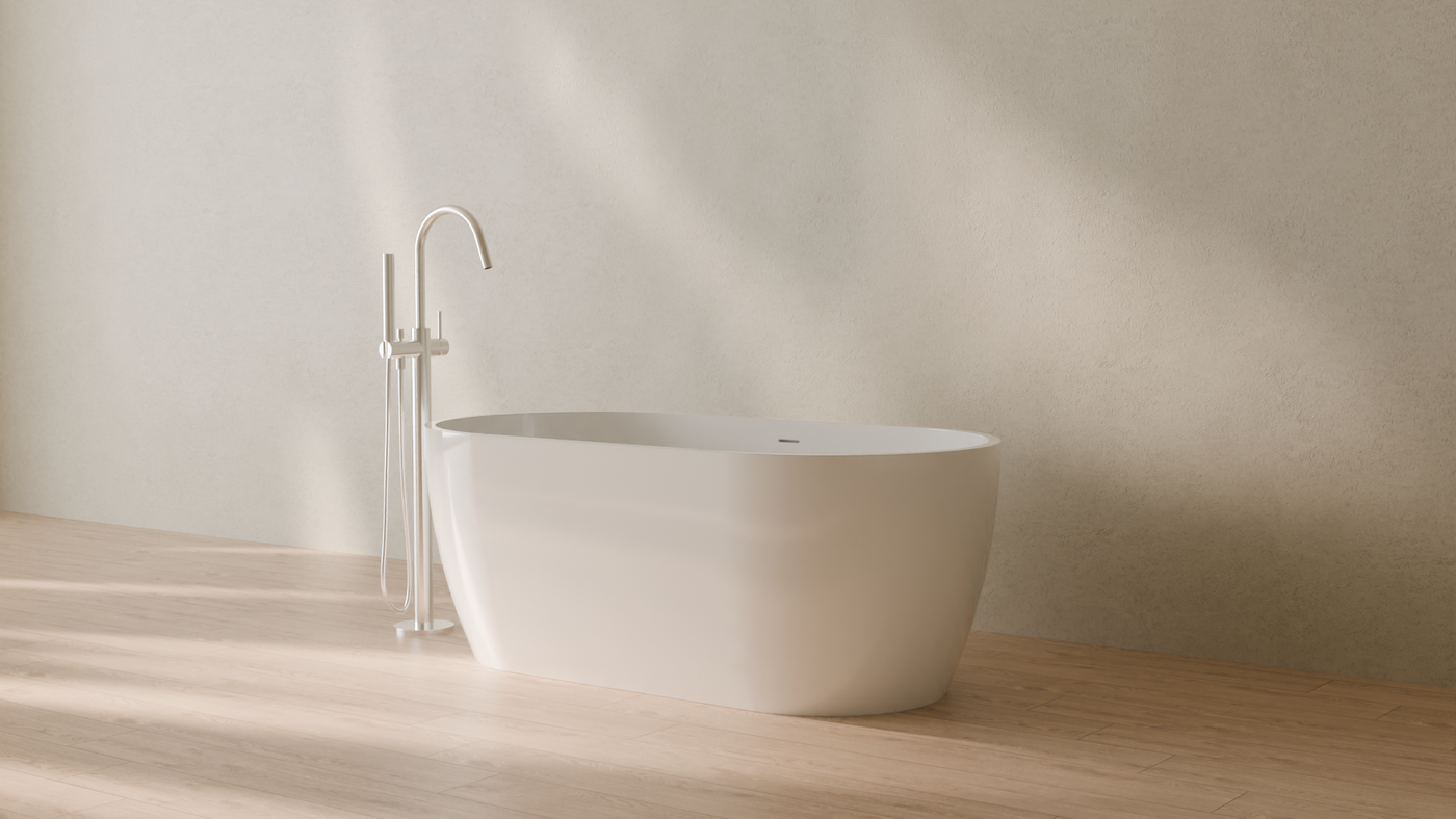 Badeloft render 2026 | BW-02-S | White | Bathtub_Glossy_White__Camera_Angle_3.png — in the bathroom