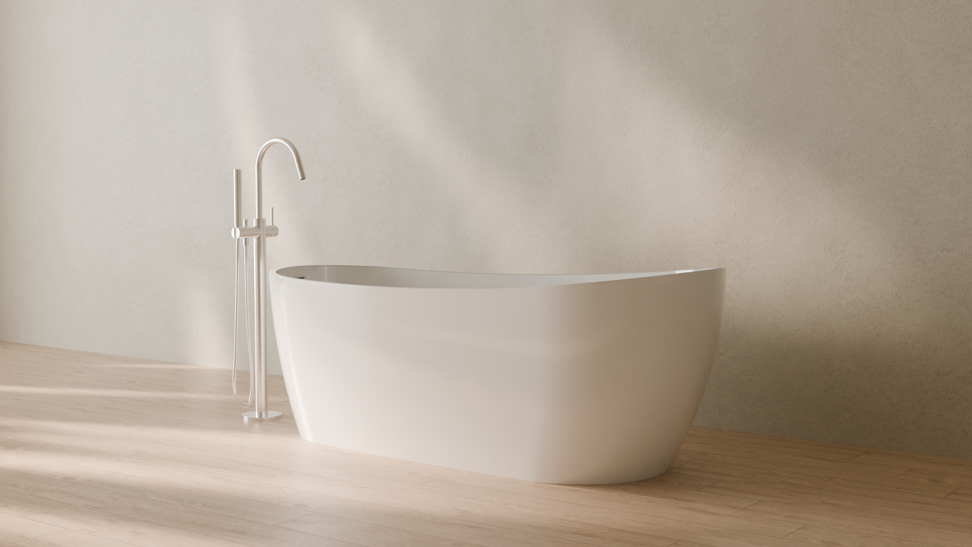 Badeloft render 2026 | BW-09 | White | Bathtub_Glossy_White__Camera_Angle_3.png — in the bathroom