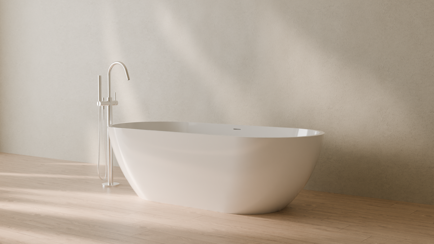Badeloft render 2026 | BW-02-XL | White | Bathtub_Glossy_White__Camera_Angle_3.png — in the bathroom