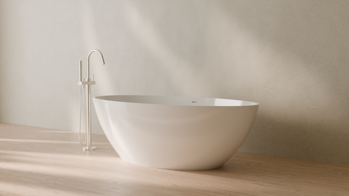 Badeloft render 2026 | BW-05-XL | White | Bathtub_Glossy_White__Camera_Angle_3.png — in the bathroom