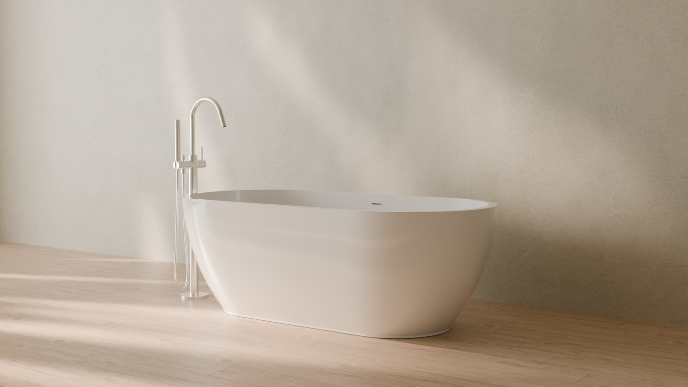 Badeloft render 2026 | BW-02-M | White | Bathtub_Glossy_White__Camera_Angle_3.png — in the bathroom