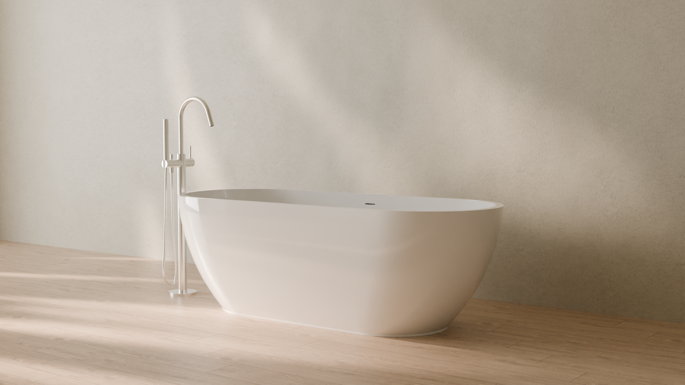 Badeloft render 2026 | BW-02-L | White | Bathtub_Glossy_White__Camera_Angle_3.png — in the bathroom