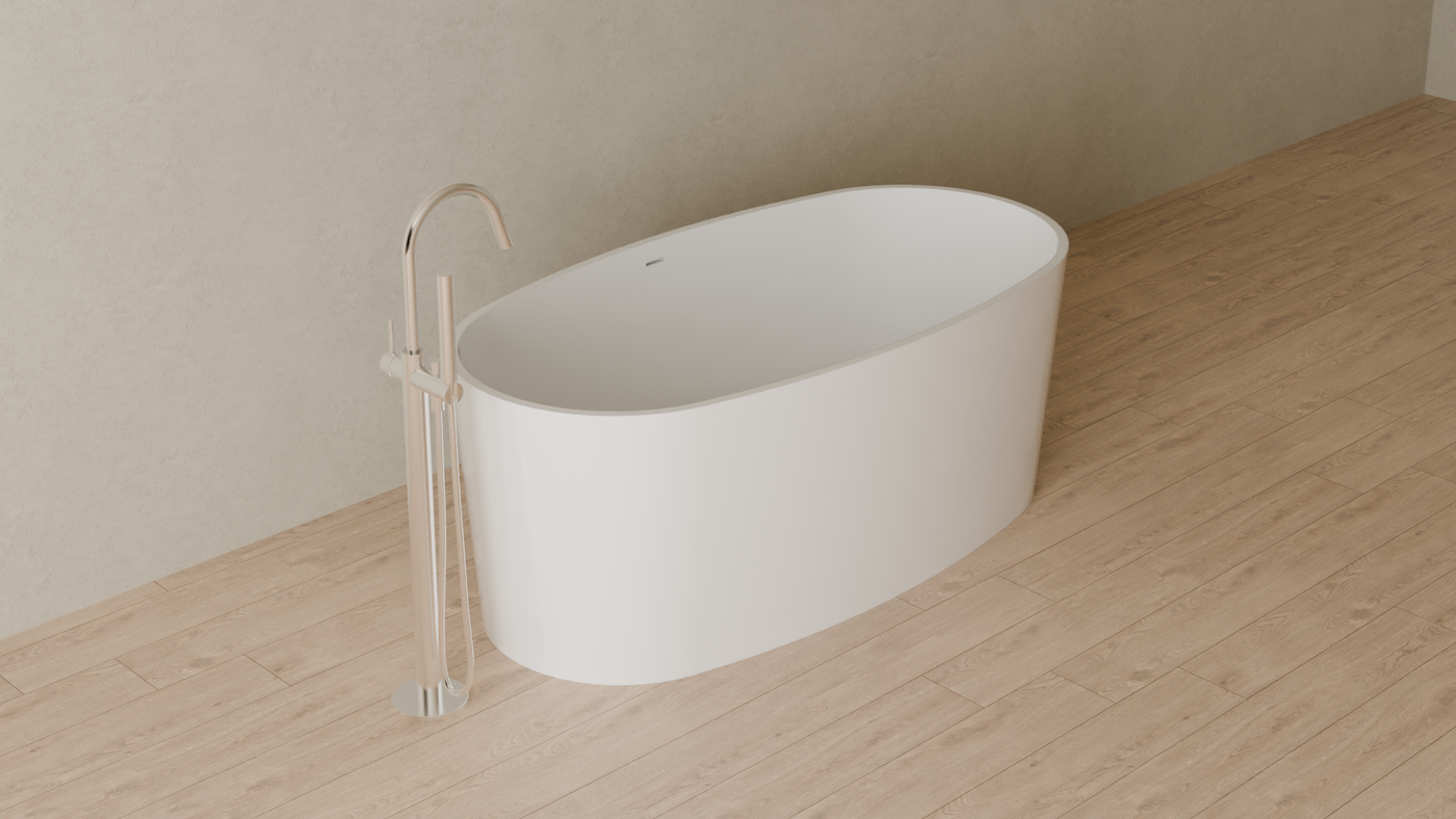 Badeloft render 2026 | BW-08 | White | Bathtub_Glossy_White__Camera_Angle_4.png — in the bathroom