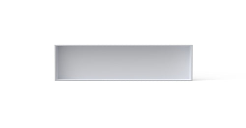 Badeloft NS-04 stainless steel shower niche in matte white, front view