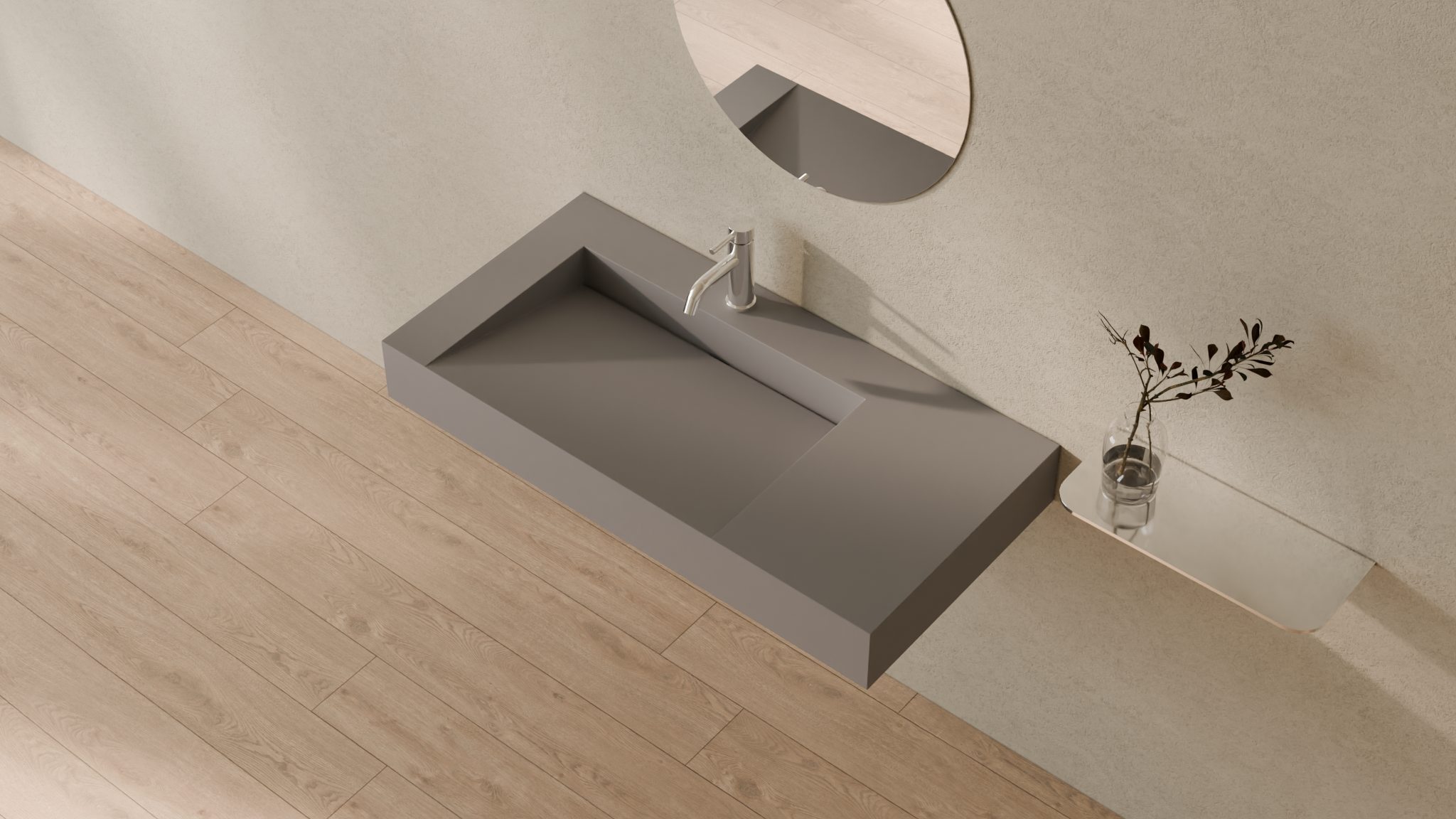 Badeloft render 2026 | WT-04-A | Grey | Sink_Matte_Grey__Camera_Angle_2.png