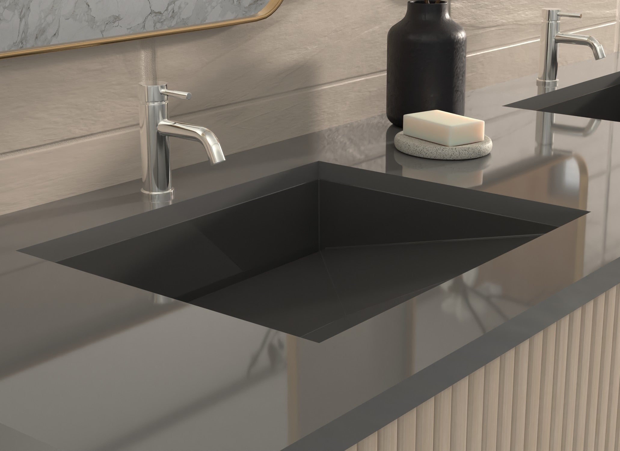 Undermount Ramp Sink UB-04-M-BLK