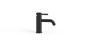 Badeloft WAT-01-L matte black sink faucet, angled view