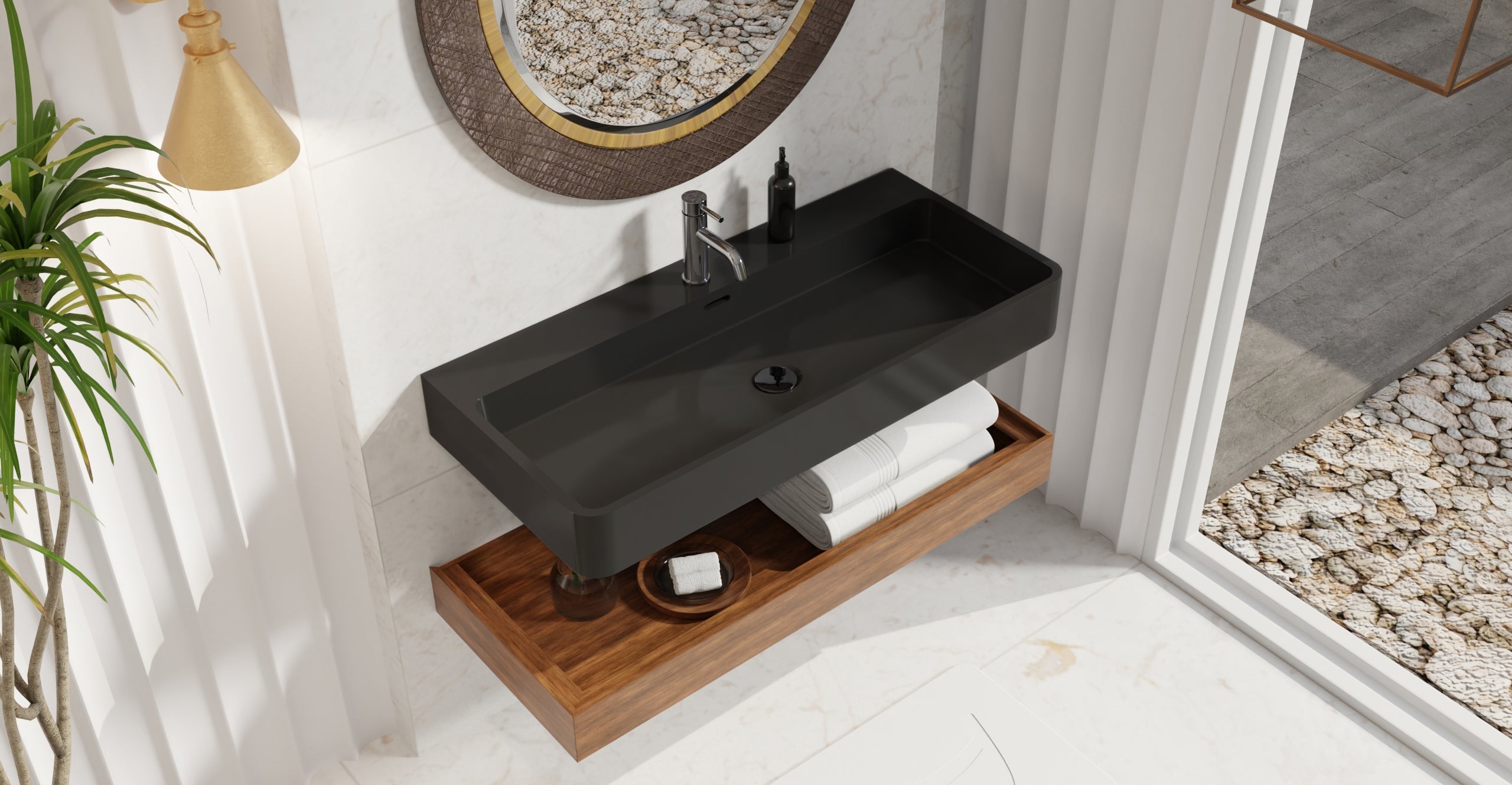Wall Mounted Sink WT-01-XL-BLK