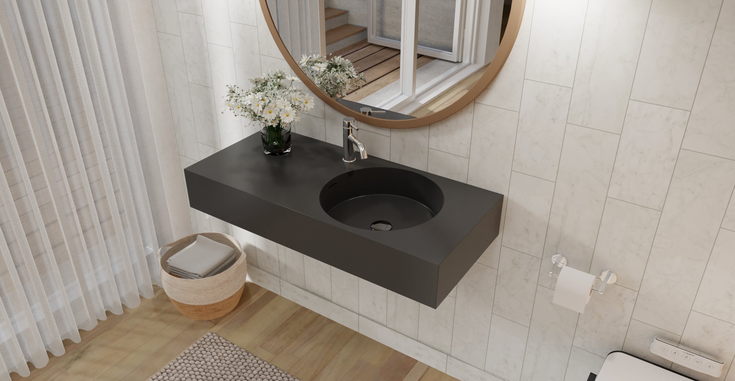 Wall Mounted Sink WT-02-A-BLK