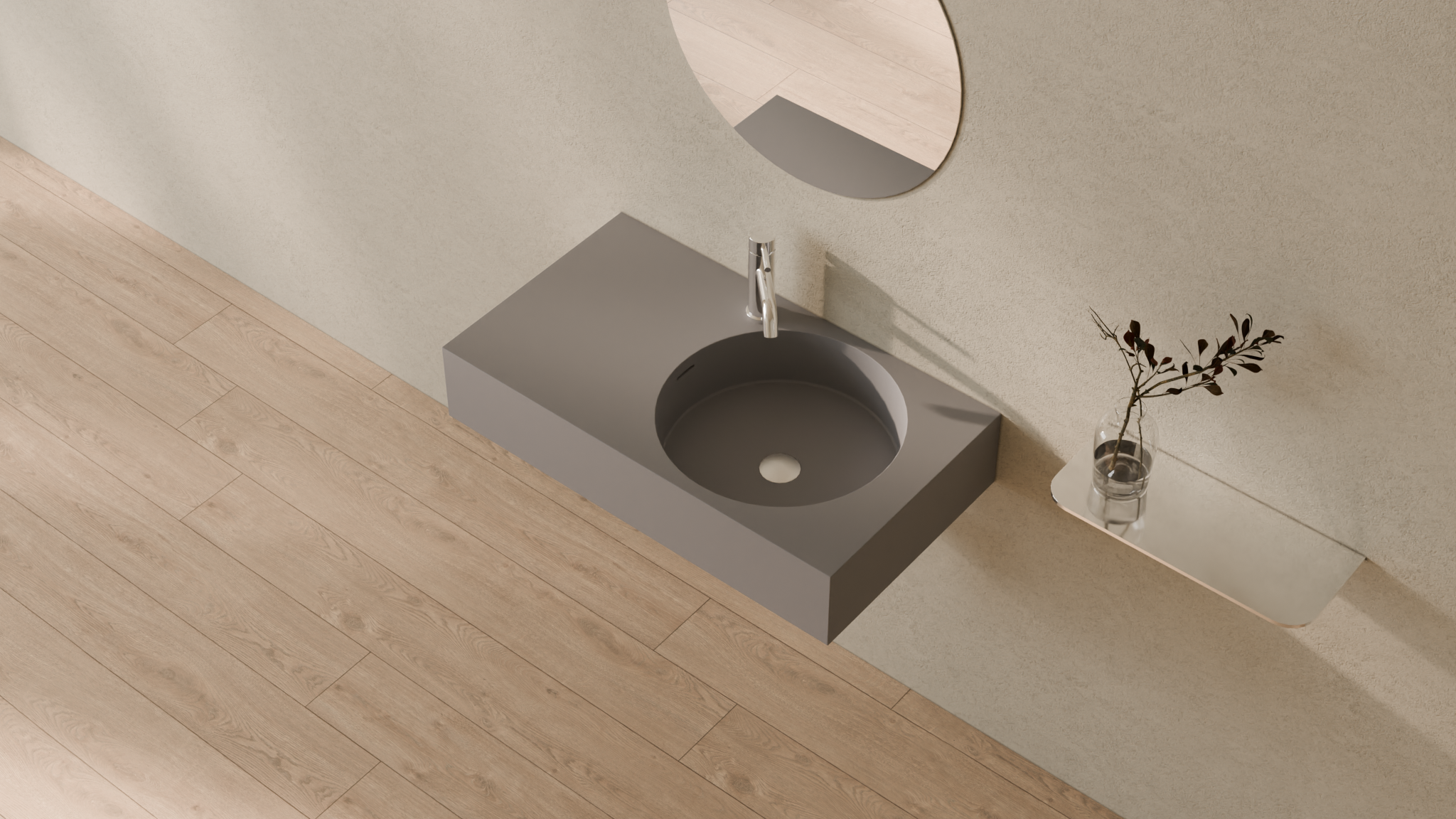 Badeloft render 2026 | WT-02-E | Grey | Sink_Matte_Grey__Camera_Angle_2.png
