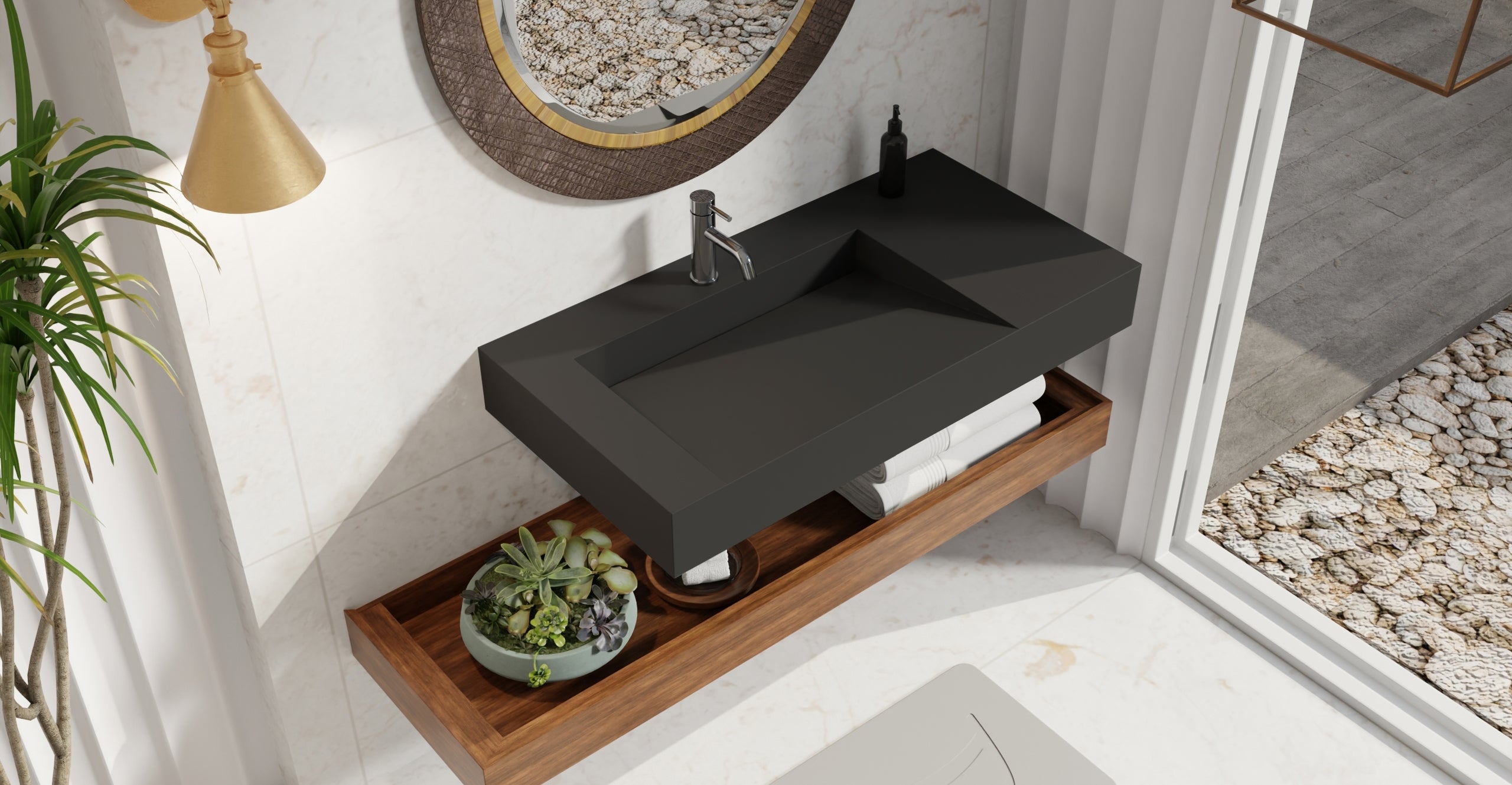 Wall Mounted Sink WT-04-A-BLK