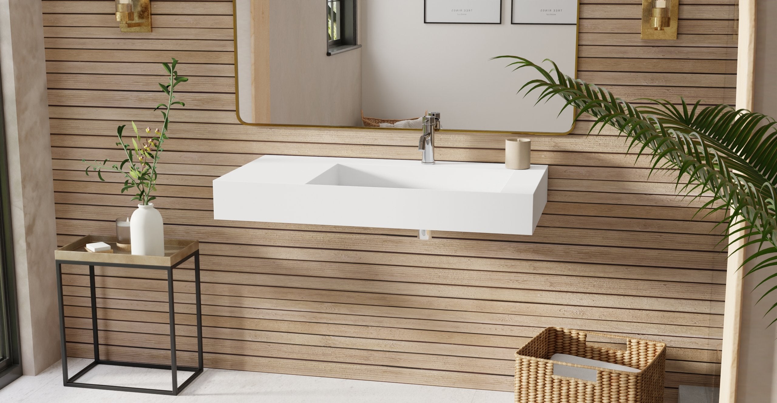 Wall Mounted Trough Sink - WT-04-B (Right Side) – Badeloft