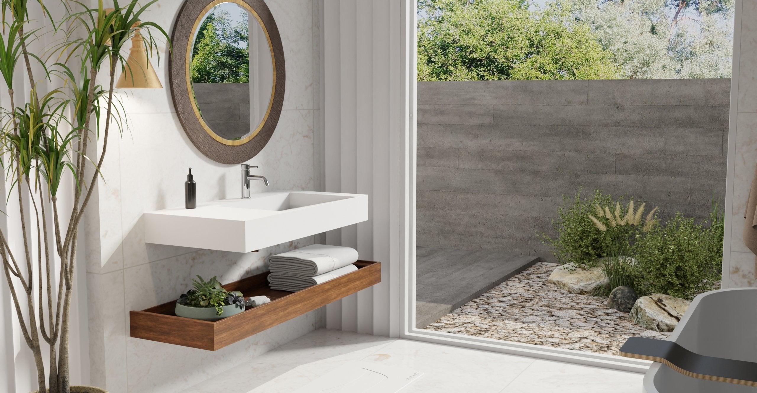 Wall Mounted Trough Sink - WT-04-B (Right Side) – Badeloft