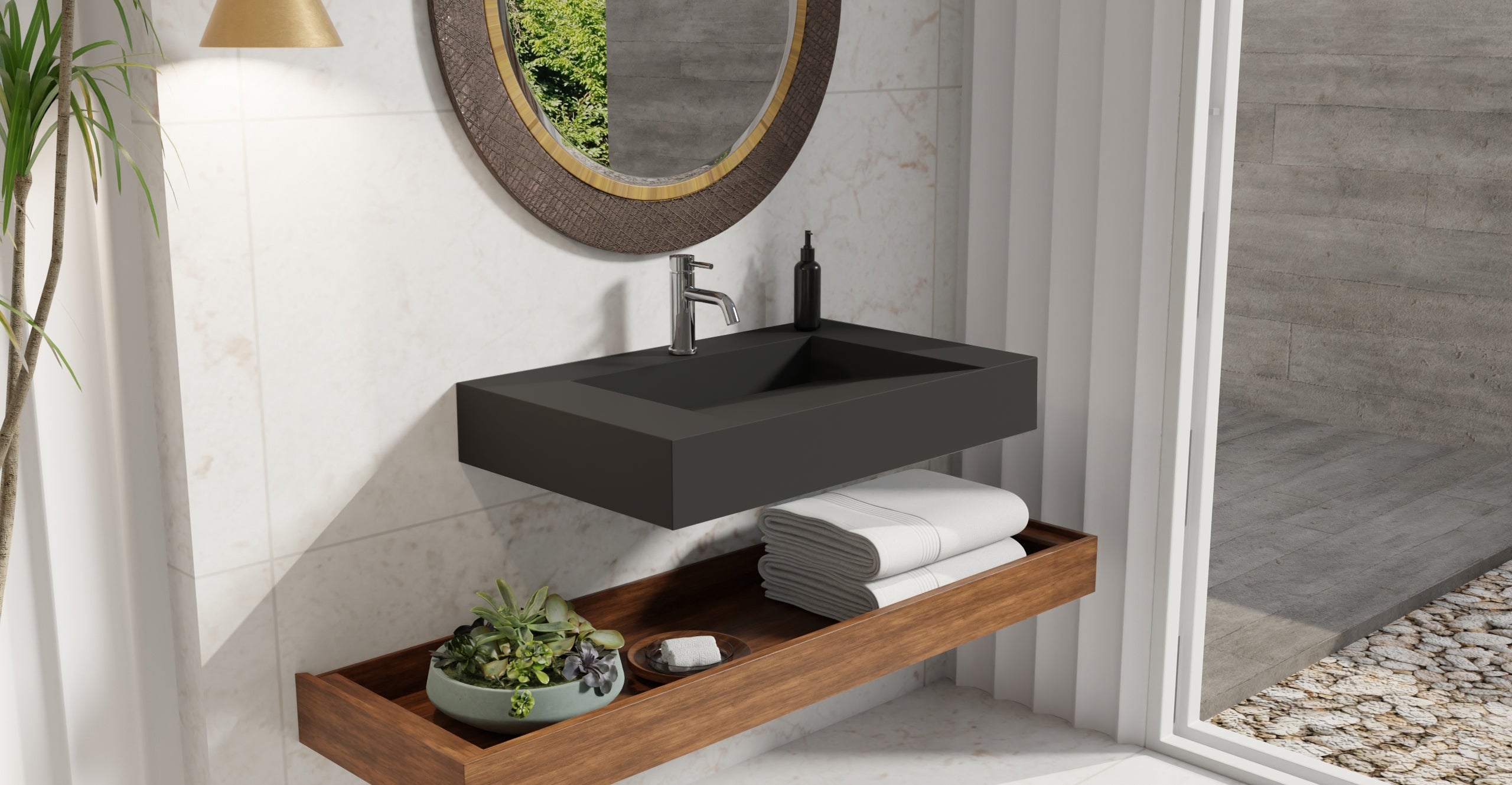 Wall Mounted Sink WT-04-D-BLK
