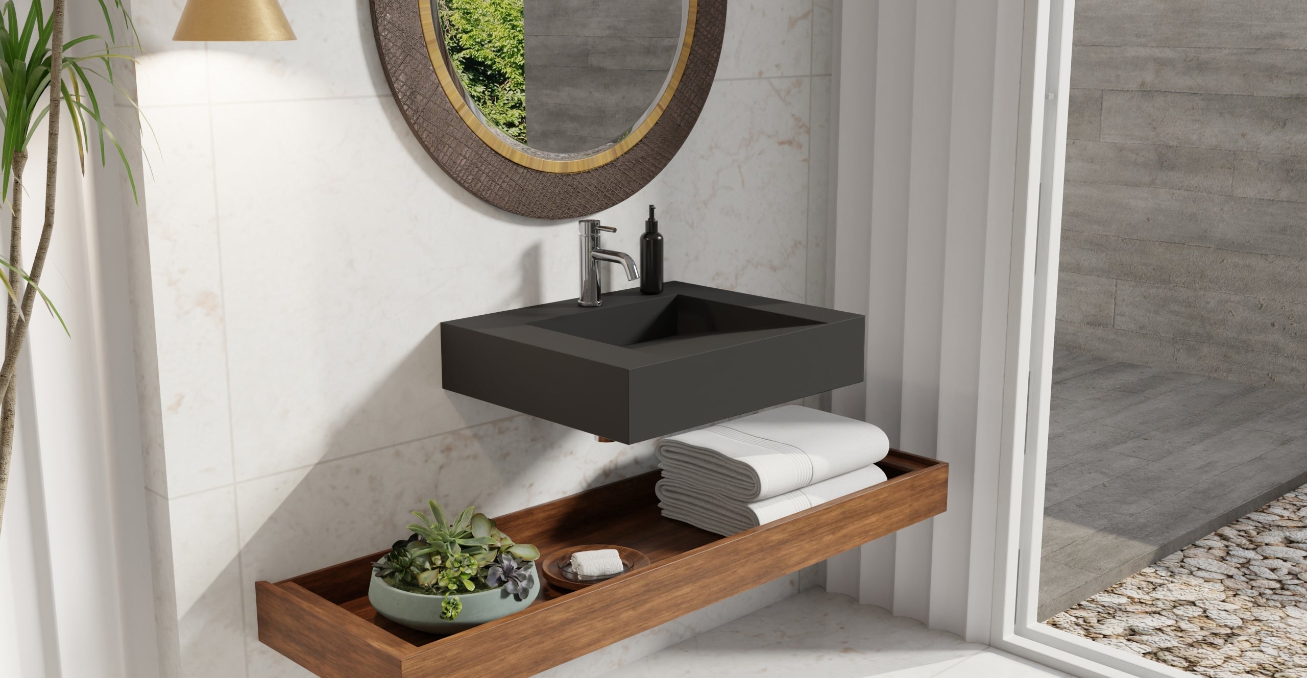 Wall Mounted Sink WT-04-E-BLK