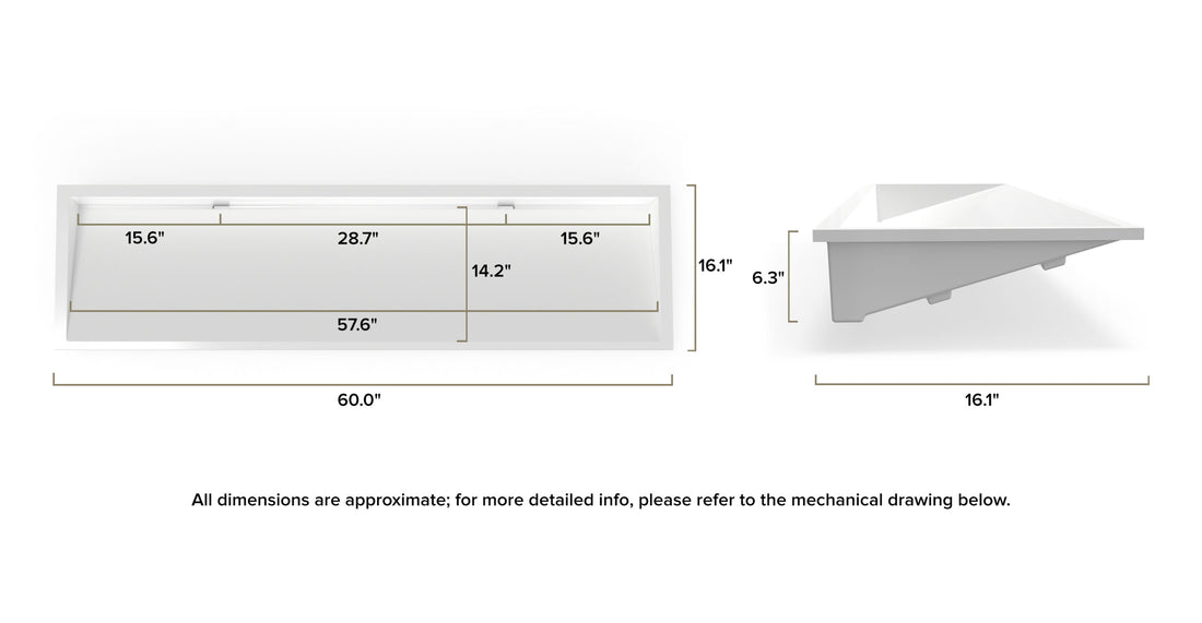 Undermount Ramp Sink UB-04-XXL dimensional drawing