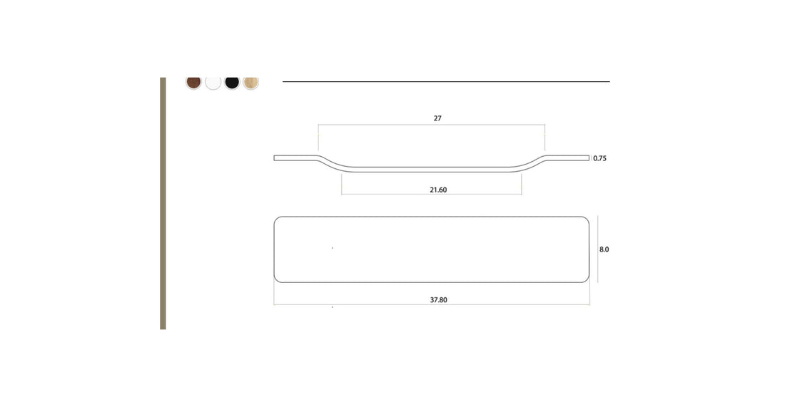 Bathtub Caddy dimensional drawing