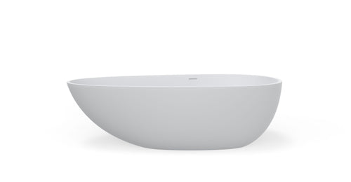 Badeloft BW-01-XL freestanding stone resin bathtub in matte white, front view